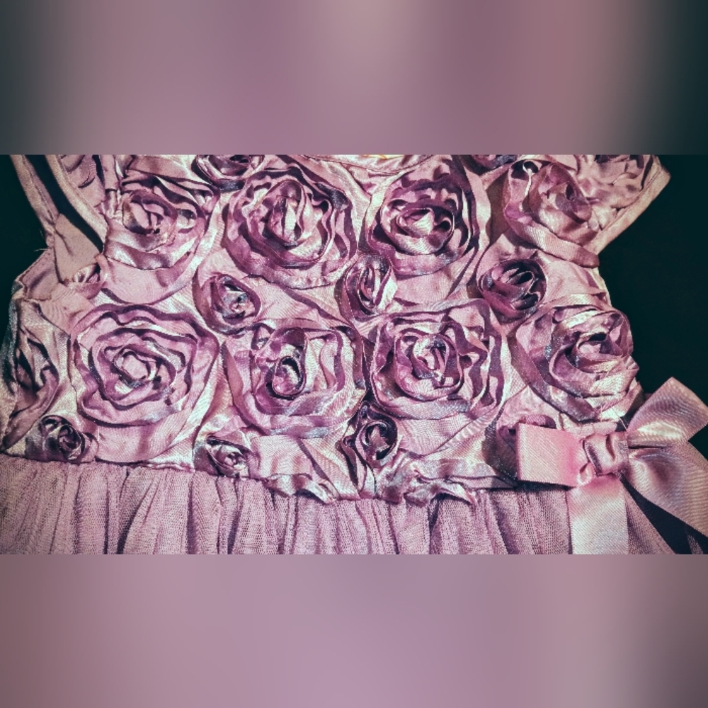 Purple Floral Dress with Bow - Picture 5 of 5